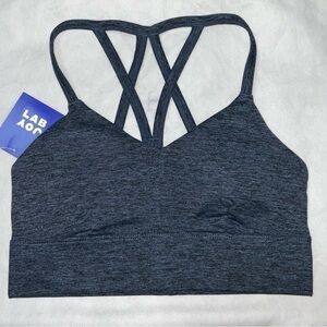 JoyLab Sports Bra. Gray Criss Cross Straps Sz.Small NWT